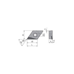 Turning Insert:  DCGT21.52FR_A5 CTDPD20,  Polycrystalline Diamond Uncoated Finish,  Right Hand,  1/4″ Inscribed Circle,  0.0315″ Corner Radius,  55.0 &deg N/A Diamond,  Series  DCGT