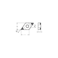 Turning Insert:  PDNGA441SN011CB3,  Polycrystalline Cubic Boron Nitride TiN Finish,  Neutral,  1/2″ Inscribed Circle,  0.0157″ Corner Radius,  55.0 &deg N/A Diamond,  Series  DNGA