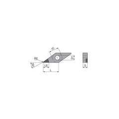 Turning Insert:  VNGA332FN_A4 CTBH40U,  Polycrystalline Cubic Boron Nitride TiN Finish,  Neutral,  0.0315″ Corner Radius,  35.0 &deg N/A Diamond,  Series  VNGA