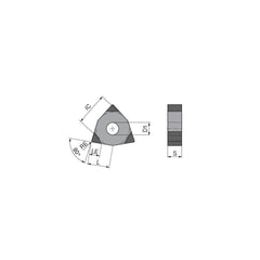 Turning Insert:  WNGA433TN020FV2,  Polycrystalline Cubic Boron Nitride Uncoated Finish,  Neutral,  1/2″ Inscribed Circle,  0.0472″ Corner Radius,  80.0 &deg N/A Trigon,  Series  WNGA