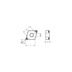 Turning Insert:  PCNGA433SN011CB2,  Polycrystalline Cubic Boron Nitride TiN Finish,  Neutral,  1/2″ Inscribed Circle,  0.0472″ Corner Radius,  80.0 &deg N/A Diamond,  Series  CNGA