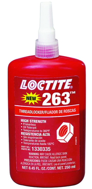 263 threadlocker Red High Strength - 250ml - Caliber Tooling