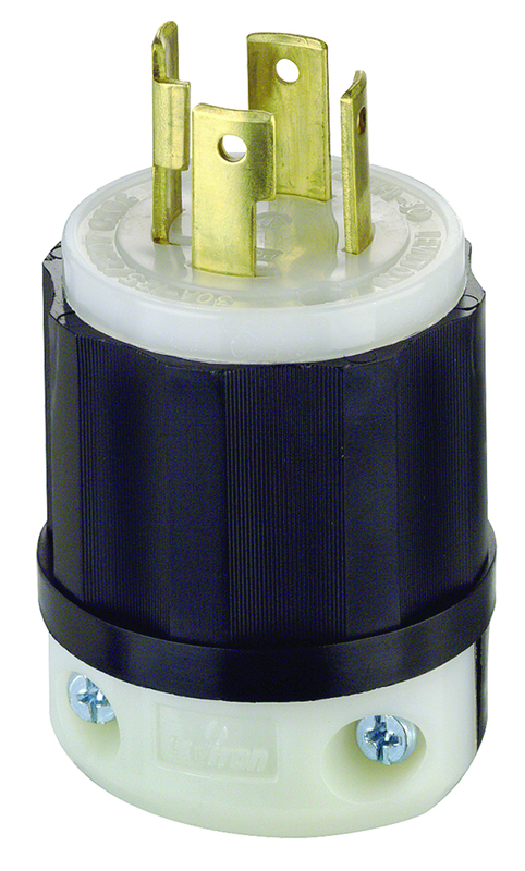 30 Amp; 125/250 Volt; NEMA L14-30P; 3P; 4W; Locking Plug; Industrial Grade; Grounding - Black-White - Caliber Tooling