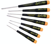 7 Piece - Precision ESD Safe Screwdriver Set - #27390 - Includes: Slotted 1.5 - 3.5 Phillips #00; 0; 1 - Caliber Tooling