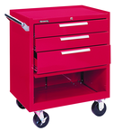 3-Drawer Roller Cabinet w/ball bearing Dwr slides - 35'' x 18'' x 27'' Red - Caliber Tooling