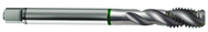 M10x1.0 6H 3-Flute Cobalt Green Ring Full Bottom 40 degree Spiral Flute Tap-Bright - Caliber Tooling