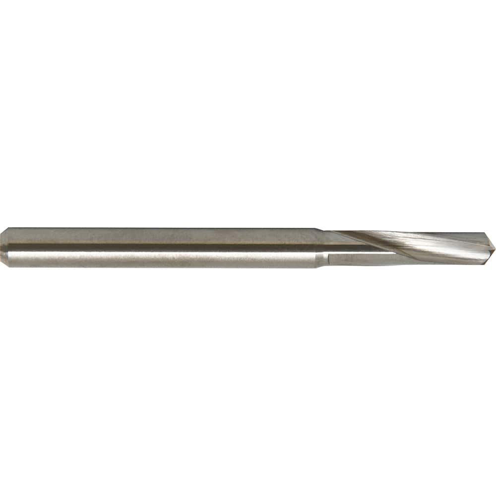 Micro Drill Bit: 0.039″ Dia, 135 °, Solid Carbide Bright/Uncoated, RH Cut, Helical Flute, Straight-Cylindrical Shank