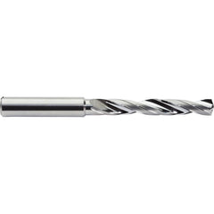 Jobber Length Drill Bit: 0.4134″ Dia, 142 °, Solid Carbide Bright/Uncoated, 4.6457″ OAL, Right Hand Cut, Helical Flute, Straight-Cylindrical Shank