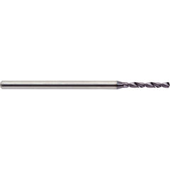 Micro Drill Bit: 0.0886″ Dia, 140 °, Solid Carbide ALtima Finish, RH Cut, Helical Flute, Straight-Cylindrical Shank