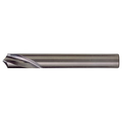 ‎3/8″ × 3-1/8″ OAL 90 Degree Carbide Radial NC Spotting Drills Bright - Exact Industrial Supply