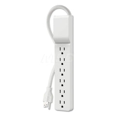 Belkin - Power Outlet Strips; Amperage: 15 ; Voltage: 330 ; Number of Outlets: 6 ; Material: Plastic ; Mounting Type: Floor ; Cord Length (Feet): 10 - Exact Industrial Supply