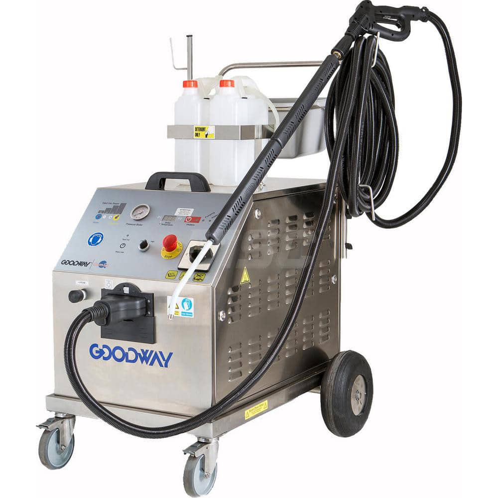 Goodway - Pressure Washers; Type: Hot Water ; Engine Power Type: Electric ; Pressure (psi): 115.00 ; Amperage Rating: 22.0000 ; Maximum Voltage Rating: 480.00 ; Rate of Flow (GPM): 0.16 - Exact Industrial Supply