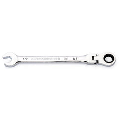 GEARWRENCH - Combination Wrenches; Type: Flex Head ; Tool Type: Ratcheting ; Size (Inch): 1/2 ; Number of Points: 12 ; Finish/Coating: Full Polish Chrome ; Material: Alloy Steel - Exact Industrial Supply