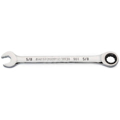 GEARWRENCH - Combination Wrenches; Type: Combination Wrench ; Tool Type: Ratcheting ; Size (Inch): 5/8 ; Number of Points: 12 ; Finish/Coating: Full Polish Chrome ; Material: Alloy Steel - Exact Industrial Supply