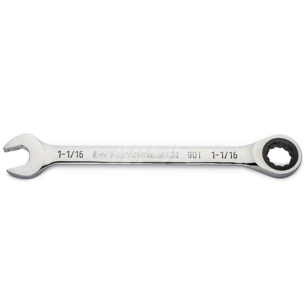 GEARWRENCH - Combination Wrenches; Type: Combination Wrench ; Tool Type: Ratcheting ; Size (Inch): 1-1/16 ; Number of Points: 12 ; Finish/Coating: Full Polish Chrome ; Material: Alloy Steel - Exact Industrial Supply