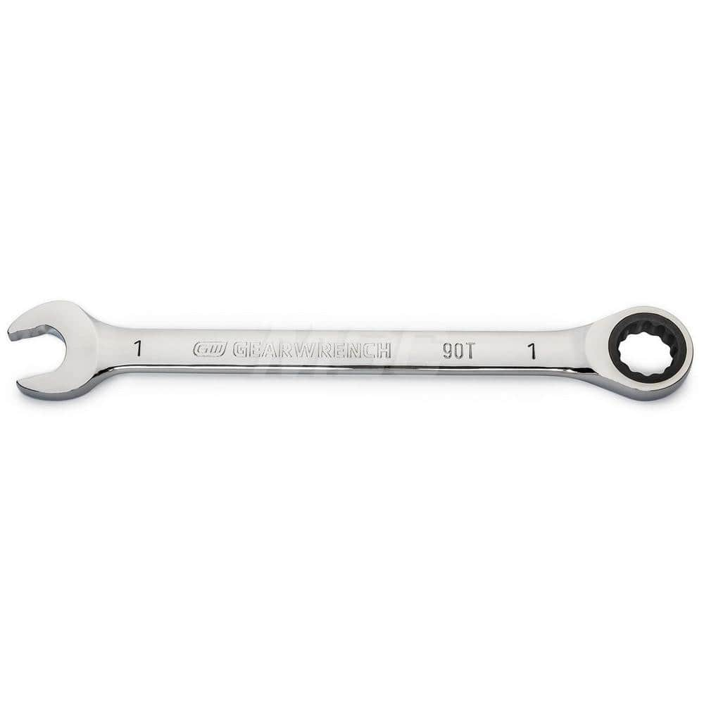 GEARWRENCH - Combination Wrenches; Type: Combination Wrench ; Tool Type: Ratcheting ; Size (Inch): 1 ; Number of Points: 12 ; Finish/Coating: Full Polish Chrome ; Material: Alloy Steel - Exact Industrial Supply