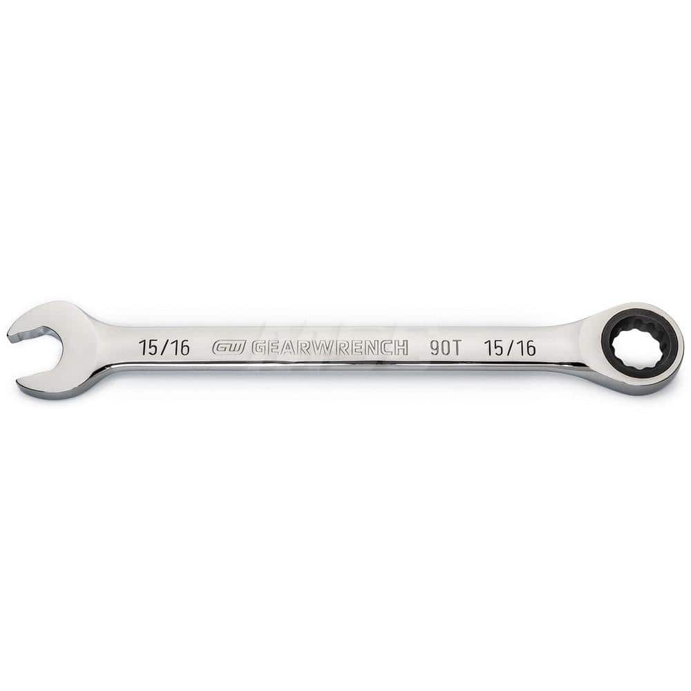 GEARWRENCH - Combination Wrenches; Type: Combination Wrench ; Tool Type: Ratcheting ; Size (Inch): 15/16 ; Number of Points: 12 ; Finish/Coating: Full Polish Chrome ; Material: Alloy Steel - Exact Industrial Supply