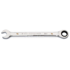 GEARWRENCH - Combination Wrenches; Type: Combination Wrench ; Tool Type: Ratcheting ; Size (mm): 14 ; Number of Points: 12 ; Finish/Coating: Full Polish Chrome ; Material: Alloy Steel - Exact Industrial Supply