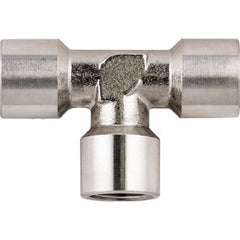 Aignep USA - Stainless Steel Pipe Fittings; Type: Female Tee ; Fitting Size: 1/8 ; End Connections: BSPP ; Material Grade: 316L Stainless Steel ; Pressure Rating (psi): 290 - Exact Industrial Supply