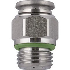 Aignep USA - Metal Push-To-Connect Tube Fittings; Type: Male Connector ; Tube Outside Diameter (mm): 4 ; Maximum Working Pressure: 290.000 ; Connection Style: Push to Connect ; Connection Type: Push to Connect ; Material: 316L Stainless Steel - Exact Industrial Supply