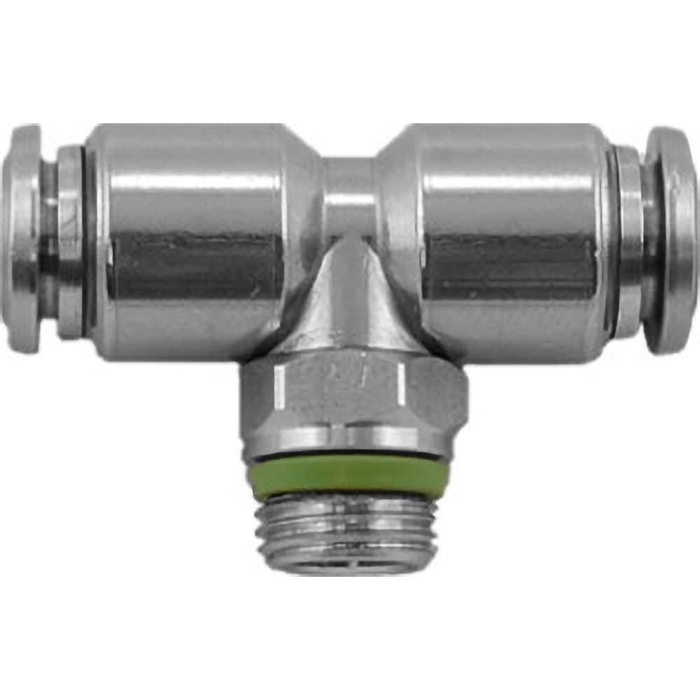 Aignep USA - Metal Push-To-Connect Tube Fittings; Type: Male Swivel Branch Tee ; Tube Outside Diameter (mm): 12 ; Maximum Working Pressure: 290.000 ; Connection Style: Push to Connect ; Connection Type: Push to Connect ; Material: 316L Stainless Steel - Exact Industrial Supply