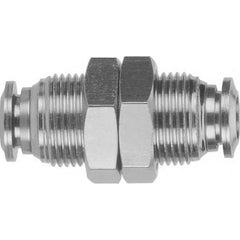 Aignep USA - Metal Push-To-Connect Tube Fittings; Type: Bulkhead Union ; Tube Outside Diameter (Inch): 5/16 ; Maximum Working Pressure: 290.000 ; Connection Style: Push to Connect ; Connection Type: Push to Connect ; Material: 316L Stainless Steel - Exact Industrial Supply