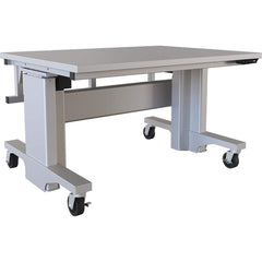 BOSTONtec - Mobile Work Benches; Type: Mobile Work Bench ; Length: 48 (Inch); Depth (Inch): 36 ; Height (Inch): 28 ; Maximum Height (Inch): 44 ; Top Material: Laminate - Exact Industrial Supply