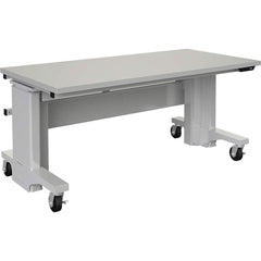 BOSTONtec - Mobile Work Benches; Type: Mobile Work Bench ; Length: 60 (Inch); Depth (Inch): 30 ; Height (Inch): 28 ; Maximum Height (Inch): 44 ; Top Material: Laminate - Exact Industrial Supply