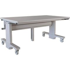 BOSTONtec - Mobile Work Benches; Type: Mobile Work Bench ; Length: 60 (Inch); Depth (Inch): 36 ; Height (Inch): 28 ; Maximum Height (Inch): 44 ; Top Material: Laminate - Exact Industrial Supply