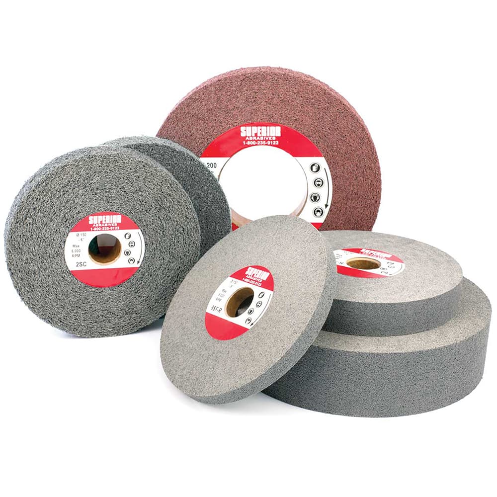 Superior Abrasives - Deburring Wheels; Wheel Type: Convolute ; Wheel Diameter (Inch): 8 ; Center Hole Size (Inch): 3 ; Abrasive Material: Aluminum Oxide ; Grade: Medium ; Density: 5 - Exact Industrial Supply