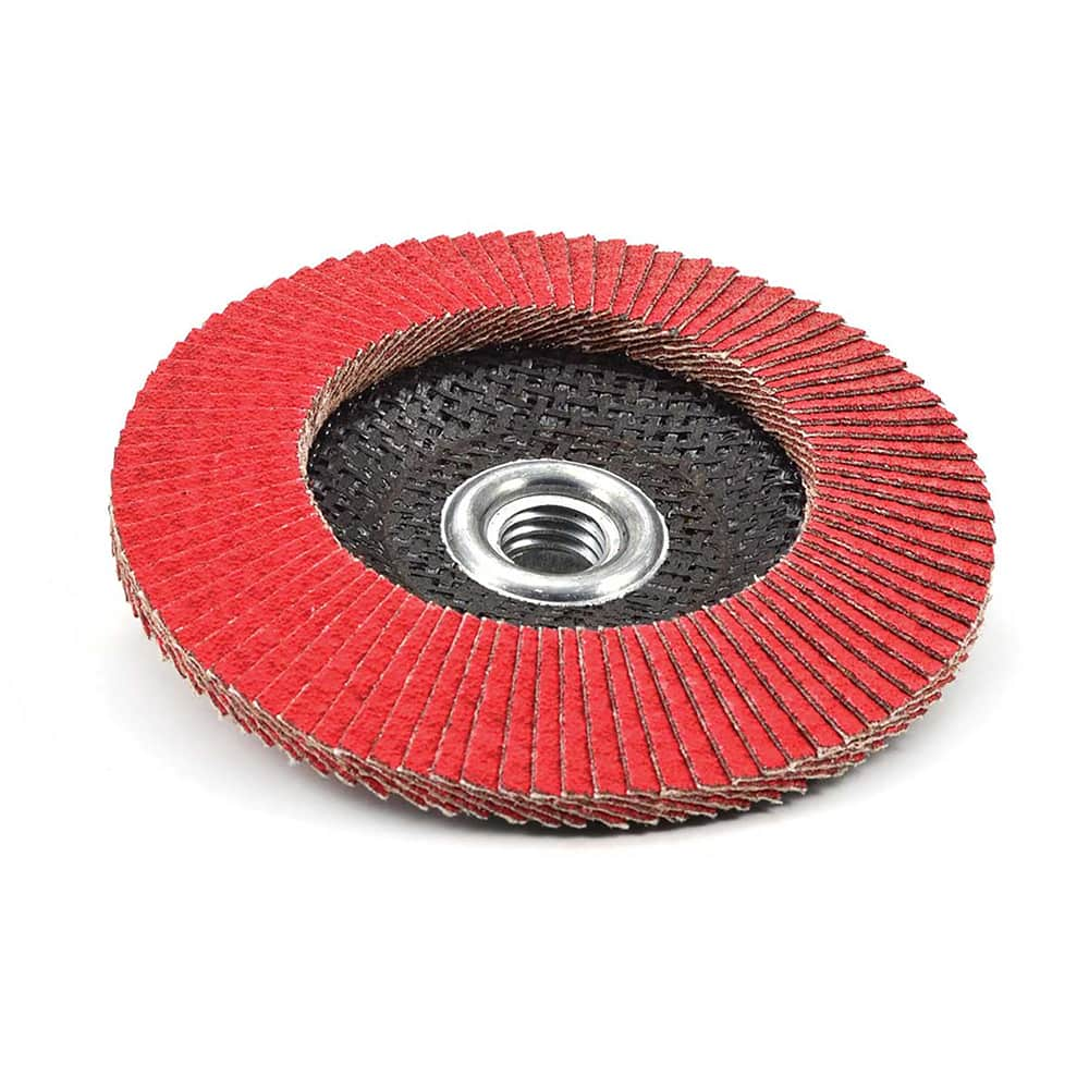 Superior Abrasives - Flap Discs; Abrasive Type: Coated ; Flap Disc Type: Type 29 ; Disc Diameter (Inch): 4-1/2 ; Abrasive Material: Ceramic ; Grit: 60 ; Attaching System: Threaded Hole - Exact Industrial Supply