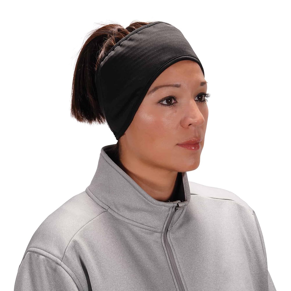 Ergodyne - Hats, Headbands & Bandanas; Garment Style: Headband ; Garment Type: Breathable ; Garment Color: Black ; Garment Size: Universal ; Garment Material: Spandex; Polyester Fleece ; Color Pattern: Solid - Exact Industrial Supply