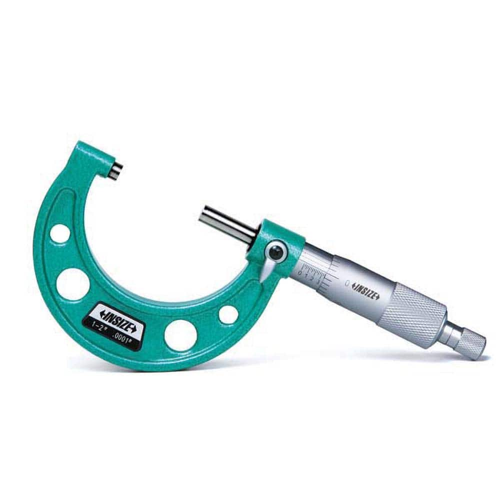 Insize USA LLC - Mechanical Outside Micrometers; Minimum Measurement (Inch): 4 ; Minimum Measurement (Decimal Inch): 4 ; Maximum Measurement (Decimal Inch): 5 ; Graduation (Decimal Inch): 0.0001 ; Features: None ; Thimble Type: Ratchet Stop - Exact Industrial Supply