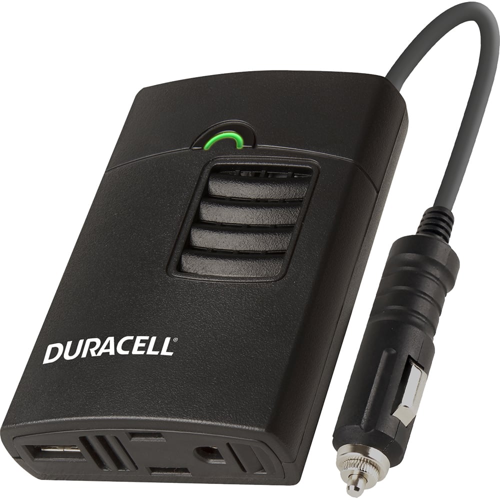 Duracell - Power Inverters; Input Voltage: 12 ; Output Voltage: 115 VAC ; Continuous Output Power (W): 120 ; Peak Output Power (W): 240 ; Maximum Input Current Rating (A): 12.5 ; Cooling Method: Fan Cooled - Exact Industrial Supply