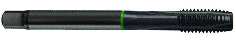 10-32 Dia. - 2B - 3 FL - Cobalt Plug Green Ring Tap - Blk-Ox FORM-B DIN 374 - Caliber Tooling