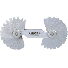 Insize USA LLC - Radius Gage Sets; Minimum Radius (Inch): 1/32 ; Maximum Radius (Inch): 1/4 ; Number of Pieces: 15 ; Material: Medium Carbon Steel - Exact Industrial Supply