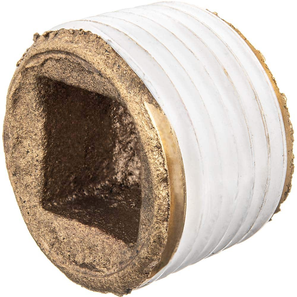 USA Sealing - Brass & Chrome Pipe Fittings; Type: Square Socket Plug ; Fitting Size: 3/4 ; End Connections: MBSPT w/Thread Sealant ; Material: Brass ; Pressure Rating (psi): 125 ; Finish/Coating: Uncoated - Exact Industrial Supply