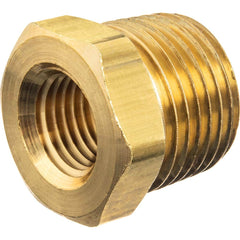 USA Sealing - Brass & Chrome Pipe Fittings; Type: Hex Bushing ; Fitting Size: 3/4 x 1/4 ; End Connections: MBSPT x FBSPT ; Material: Brass ; Pressure Rating (psi): 125 ; Finish/Coating: Uncoated - Exact Industrial Supply