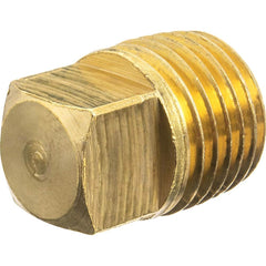 USA Sealing - Brass & Chrome Pipe Fittings; Type: Hollow Square Head Plug ; Fitting Size: 1-1/4 ; End Connections: MNPT ; Material: Brass ; Pressure Rating (psi): 125 ; Finish/Coating: Uncoated - Exact Industrial Supply