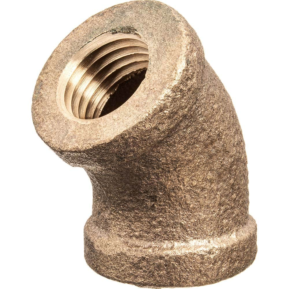 USA Sealing - Brass & Chrome Pipe Fittings; Type: 45 Elbow ; Fitting Size: 1/2 x 1/2 ; End Connections: FBSPT x FBSPT ; Material: Brass ; Pressure Rating (psi): 125 ; Finish/Coating: Uncoated - Exact Industrial Supply