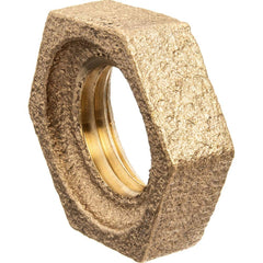 USA Sealing - Brass & Chrome Pipe Fittings; Type: Locknut ; Fitting Size: 1-1/2 ; End Connections: FNPSL ; Material: Brass ; Pressure Rating (psi): 125 ; Finish/Coating: Uncoated - Exact Industrial Supply