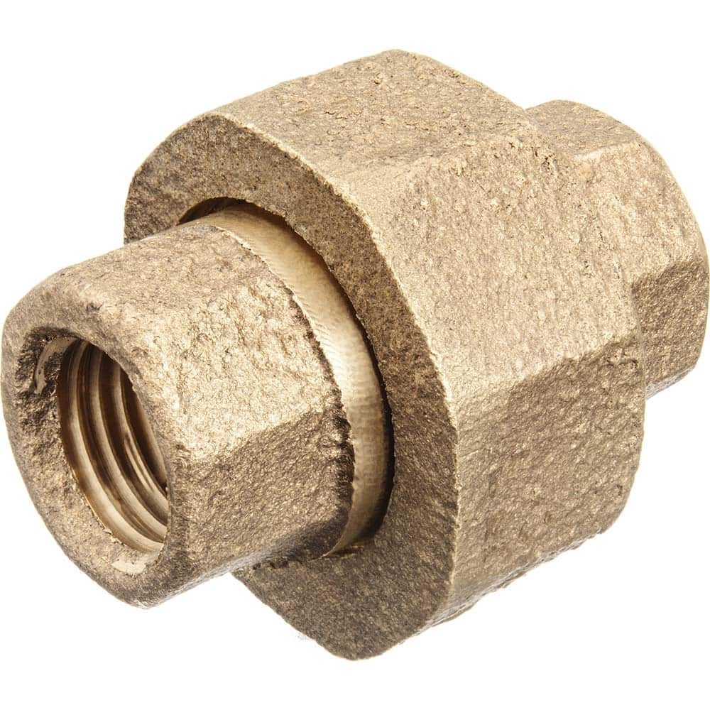 USA Sealing - Brass & Chrome Pipe Fittings; Type: Union ; Fitting Size: 3/8 x 3/8 ; End Connections: FBSPT x FBSPT ; Material: Brass ; Pressure Rating (psi): 125 ; Finish/Coating: Uncoated - Exact Industrial Supply