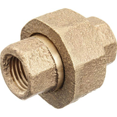 USA Sealing - Brass & Chrome Pipe Fittings; Type: Union ; Fitting Size: 1/4 x 1/4 ; End Connections: FBSPT x FBSPT ; Material: Brass ; Pressure Rating (psi): 125 ; Finish/Coating: Uncoated - Exact Industrial Supply