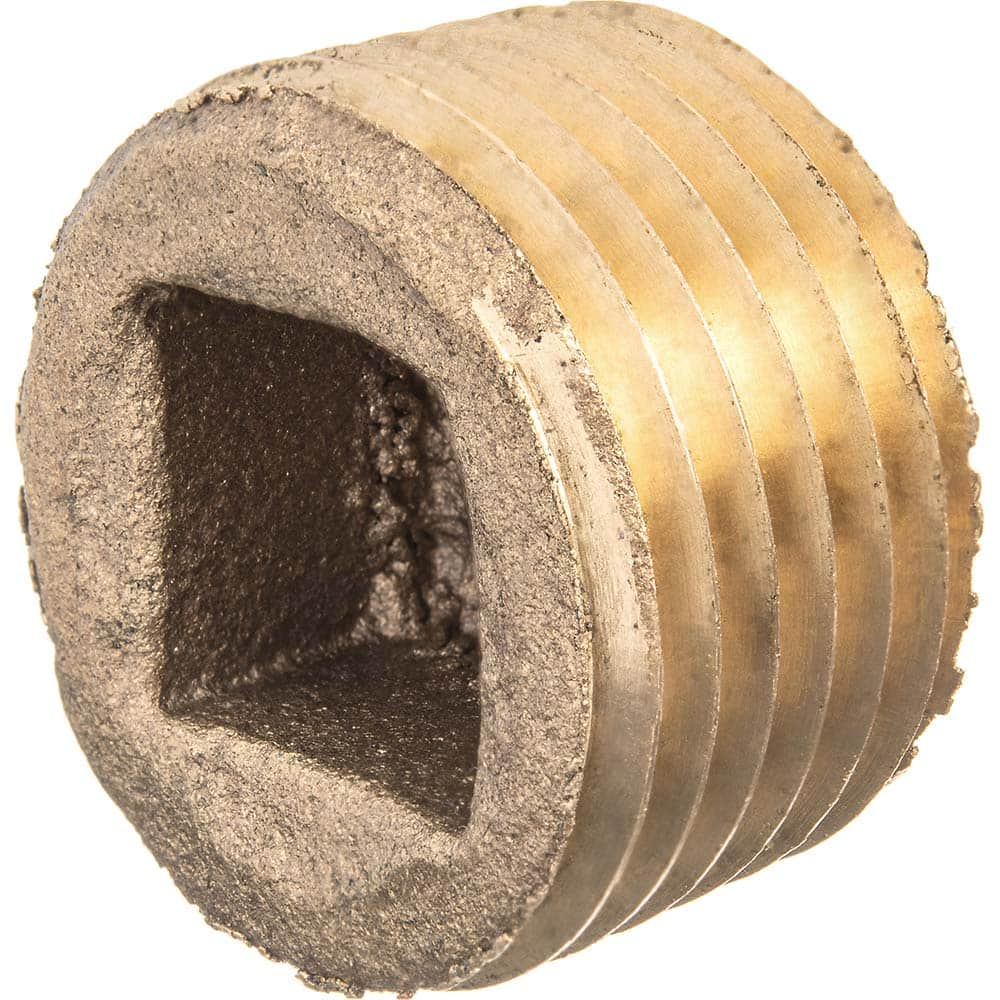 USA Sealing - Brass & Chrome Pipe Fittings; Type: Square Socket Plug ; Fitting Size: 1-1/4 ; End Connections: MBSPT ; Material: Brass ; Pressure Rating (psi): 125 ; Finish/Coating: Uncoated - Exact Industrial Supply