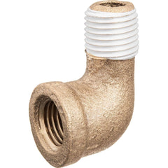 USA Sealing - Brass & Chrome Pipe Fittings; Type: Street Elbow ; Fitting Size: 1/8 x 1/8 ; End Connections: FNPT x MNPT w/Thread Sealant ; Material: Brass ; Pressure Rating (psi): 125 ; Finish/Coating: Uncoated - Exact Industrial Supply