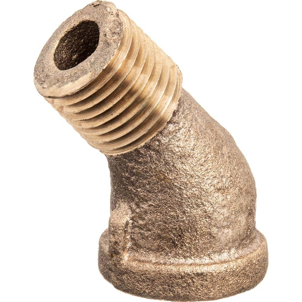 USA Sealing - Brass & Chrome Pipe Fittings; Type: 45 Street Elbow ; Fitting Size: 1/2 x 1/2 ; End Connections: FNPT x MNPT ; Material: Brass ; Pressure Rating (psi): 125 ; Finish/Coating: Uncoated - Exact Industrial Supply