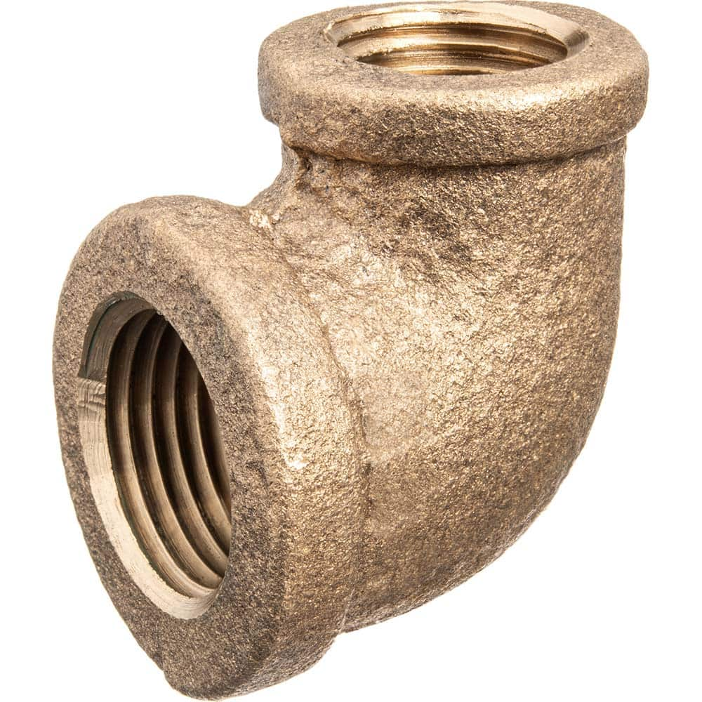 USA Sealing - Brass & Chrome Pipe Fittings; Type: Reducing Elbow ; Fitting Size: 1/4 x 1/8 ; End Connections: FNPT x FNPT ; Material: Brass ; Pressure Rating (psi): 125 ; Finish/Coating: Uncoated - Exact Industrial Supply