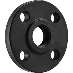 USA Sealing - Black & Galvanized Flanges; Style: Threaded ; Pipe Size: 1/2 (Inch); Outside Diameter (Inch): 3-3/4 ; Distance Across Bolt Hole Centers: 2-5/8 (Inch); Pressure Rating (psi): 300 ; Number of Holes: 4.000 - Exact Industrial Supply