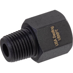 USA Sealing - Brass & Chrome Pipe Fittings; Type: Adapter ; Fitting Size: 1/2 x 1/2 ; End Connections: FNPTF x MNPTF ; Material: Brass ; Pressure Rating (psi): 1000 ; Finish/Coating: Black Zinc - Exact Industrial Supply