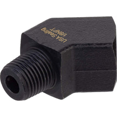 USA Sealing - Brass & Chrome Pipe Fittings; Type: 45 Elbow ; Fitting Size: 1/2 x 1/2 ; End Connections: FNPTF x MNPTF ; Material: Brass ; Pressure Rating (psi): 1000 ; Finish/Coating: Black Zinc - Exact Industrial Supply